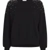 Crackle Rhinestone Embellished Brandy Pullover