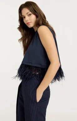 Cropped Feather Tee