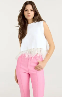 Cropped Feather Tee