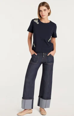 Crystal Chrysanthemum Shrunken Tee