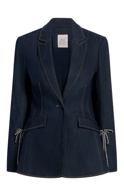 Crystal Denim Bow Cheyenne Blazer
