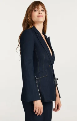 Crystal Denim Bow Cheyenne Blazer