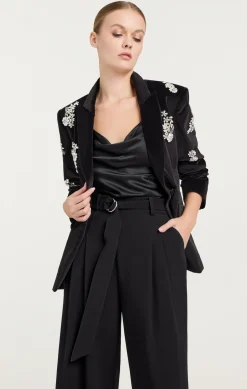 Crystal Ivy Chenille Scrunched Cheyenne Blazer