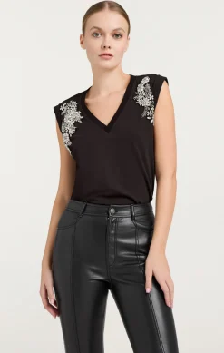 Crystal Ivy Embellished Bella Tee