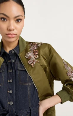 Diamond Daisies Embellished Talulla Bomber