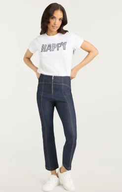 Embroidered Happy Tee
