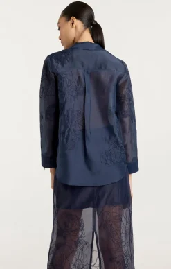 Embroidered Organza Luna Top
