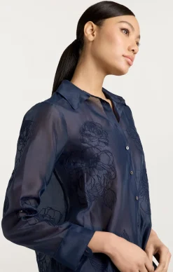 Embroidered Organza Luna Top