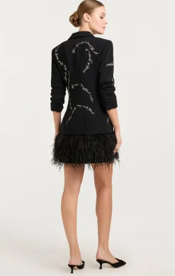 Feather And Script Embellished Joel Dress