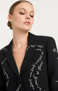 Feather And Script Embellished Joel Dress