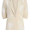 Floating Roses Embellished Short Sleeve Khloe Blazer