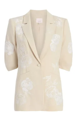 Floating Roses Embellished Short Sleeve Khloe Blazer