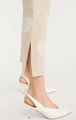 Floating Roses Embellished Cropped Brianne Pant