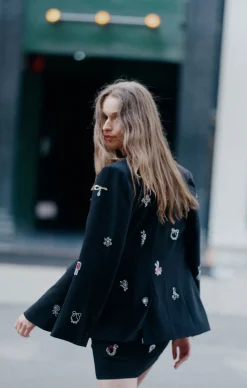 Heatset Brooches Embellished Cheyenne Blazer