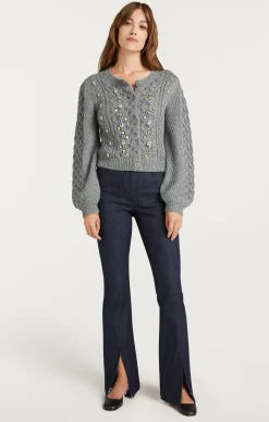 Joelle Embellished Cable Cardigan