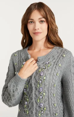Joelle Embellished Cable Cardigan