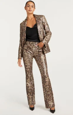 Leopard Vegan Leather Cheyenne Blazer