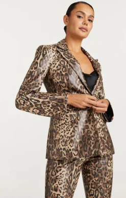 Leopard Vegan Leather Cheyenne Blazer