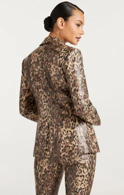 Leopard Vegan Leather Cheyenne Blazer
