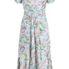 Light Washed Floral Walker Dress