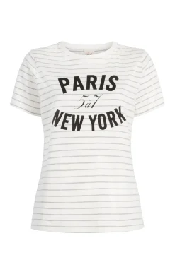 Melange Stripe Paris New York Tee