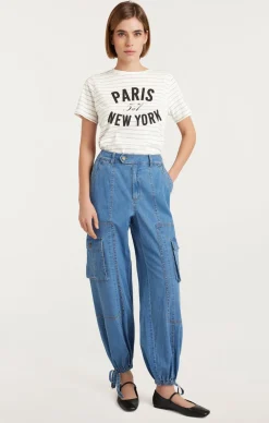 Melange Stripe Paris New York Tee