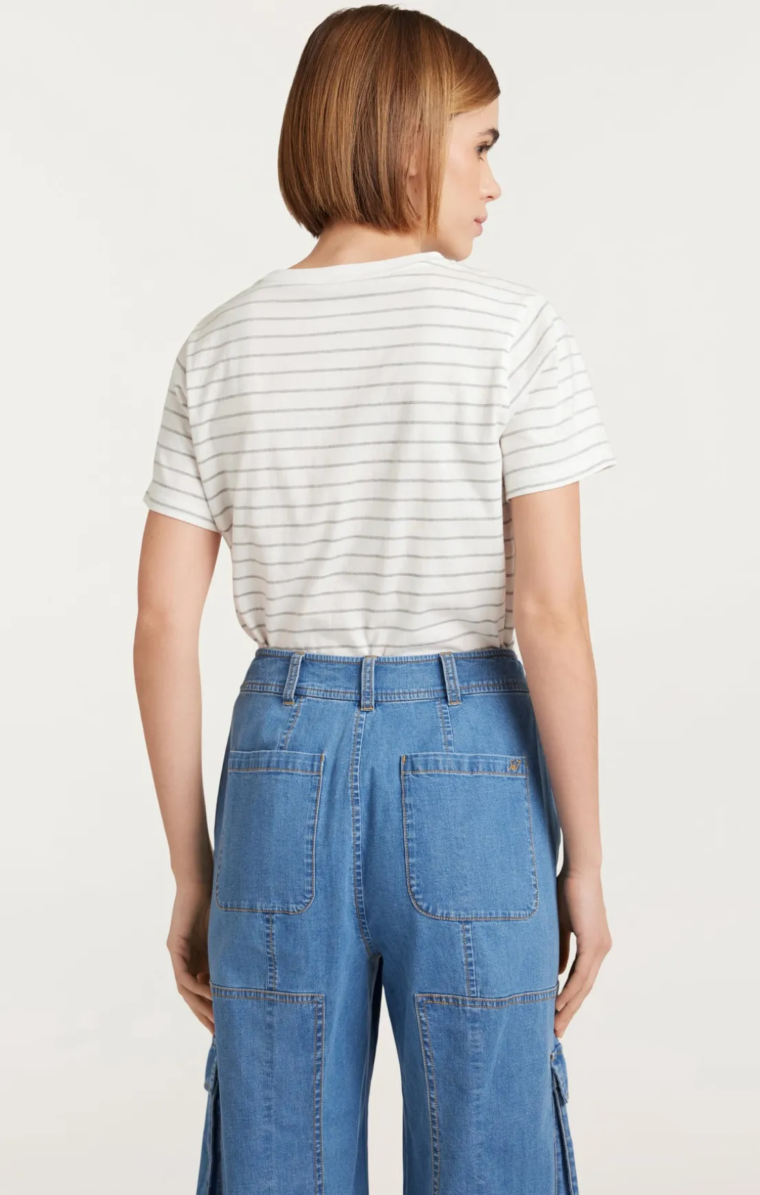 Melange Stripe Paris New York Tee