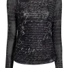 Mon Amour Shirred Mesh Turtleneck