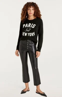 Paris New York Graphic Crewneck Pullover