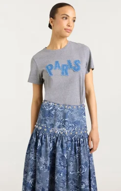 Patched Denim Paris Tee