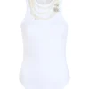 Pearl Chain Embellished Lizzie Tank