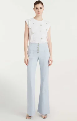 Pearl Ditsy Flower Embellished Bella Tee
