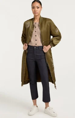 Peony Embroidered Long Pauline Coat