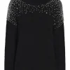 Rhinestone Crackle Embellished Alani Turtleneck