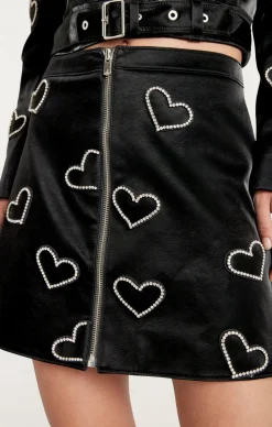 Rhinestone Hearts Palo Skirt