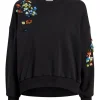 Sequin Flower Embellished Brandy Pullover
