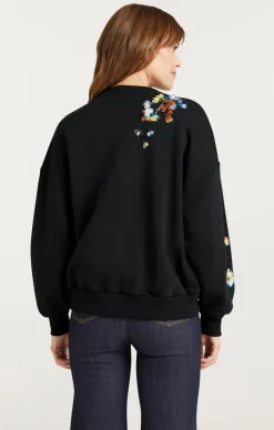 Sequin Flower Embellished Brandy Pullover
