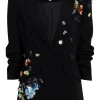 Sequin Flower Scrunched Cheyenne Blazer