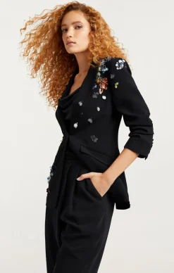 Sequin Flower Scrunched Cheyenne Blazer