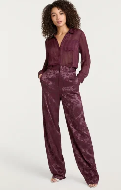 Sheer Stripe Shirred Kandice Top