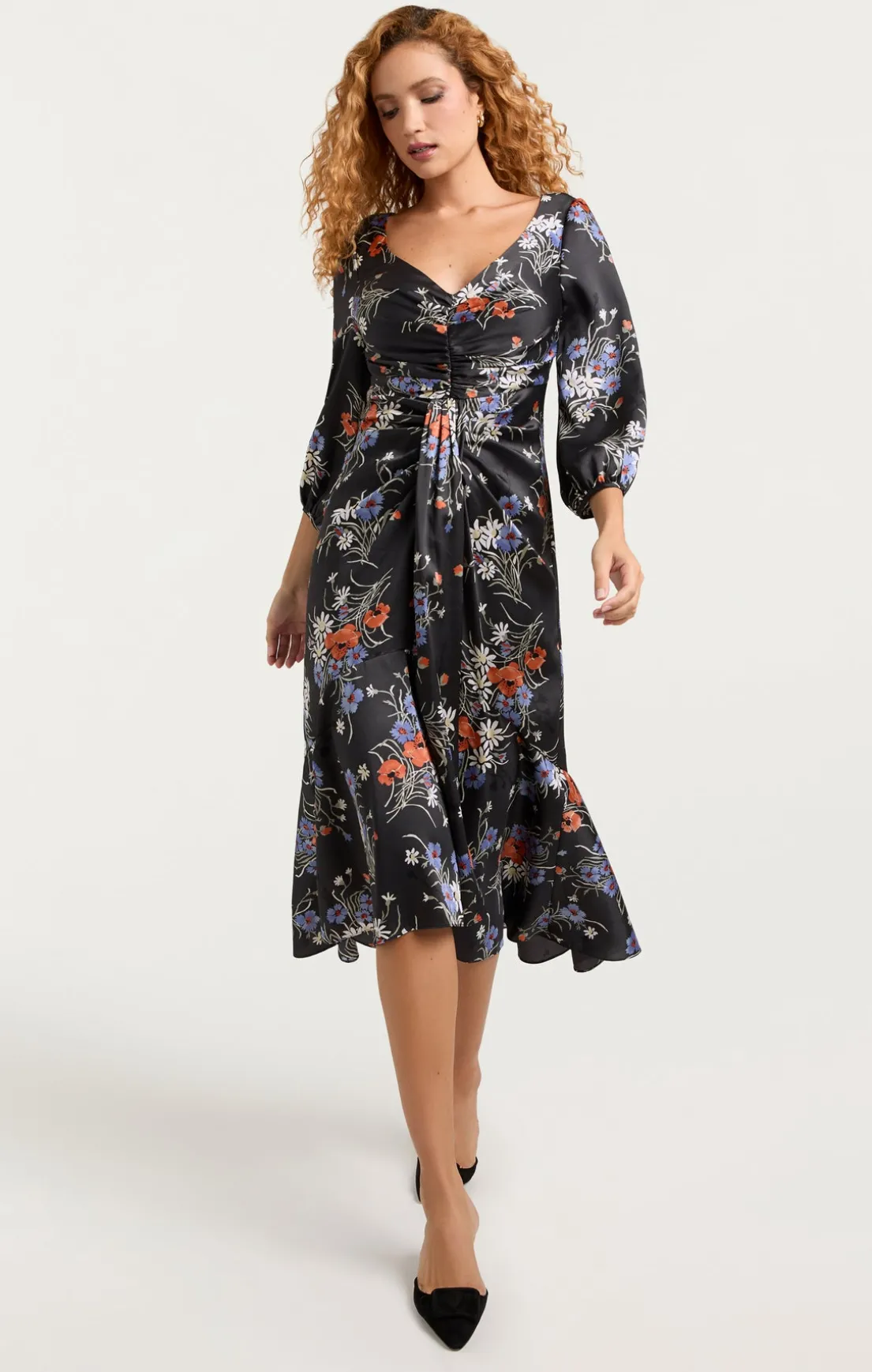 Three Quarter Sleeve Walker Dress