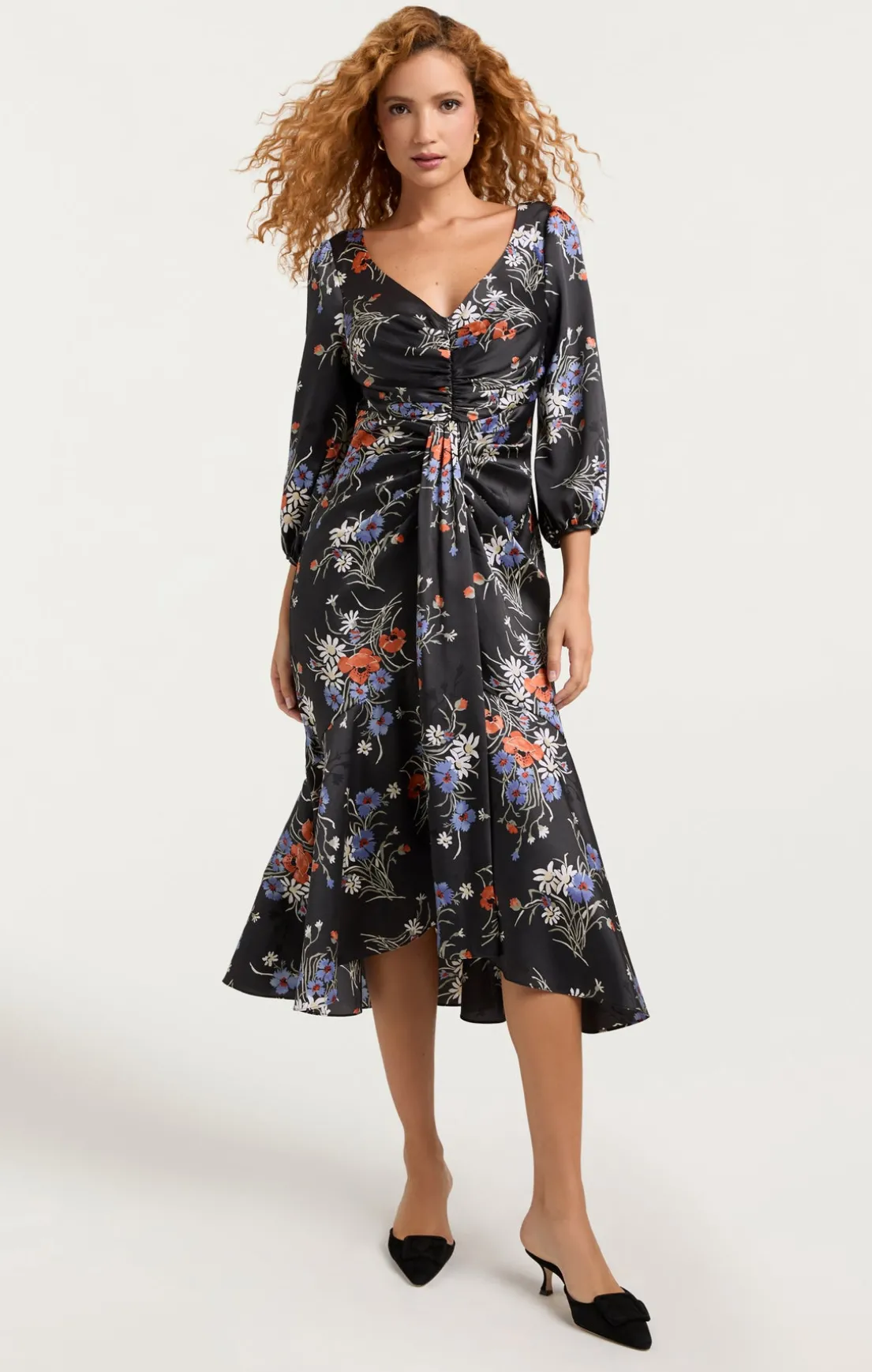 Three Quarter Sleeve Walker Dress
