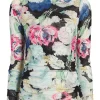 Wildwood Flower Shirred Mesh Turtleneck