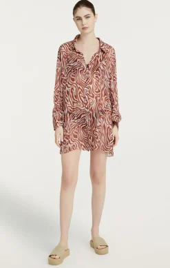Woodblock Zebra Short Alisha Cover up